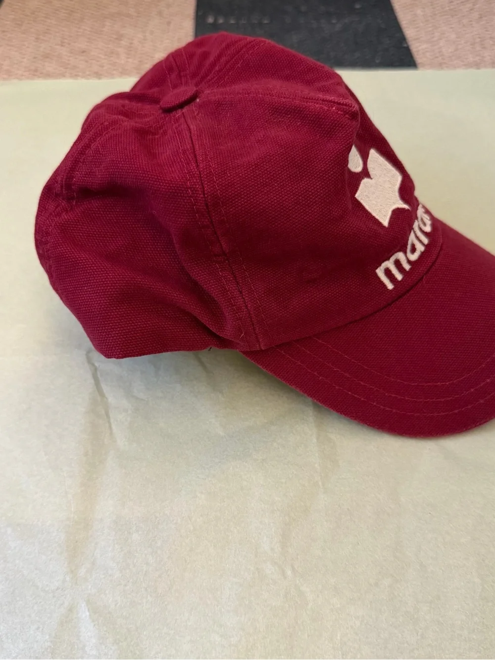 Isabel Marant Berry Red Logo Baseball Cap